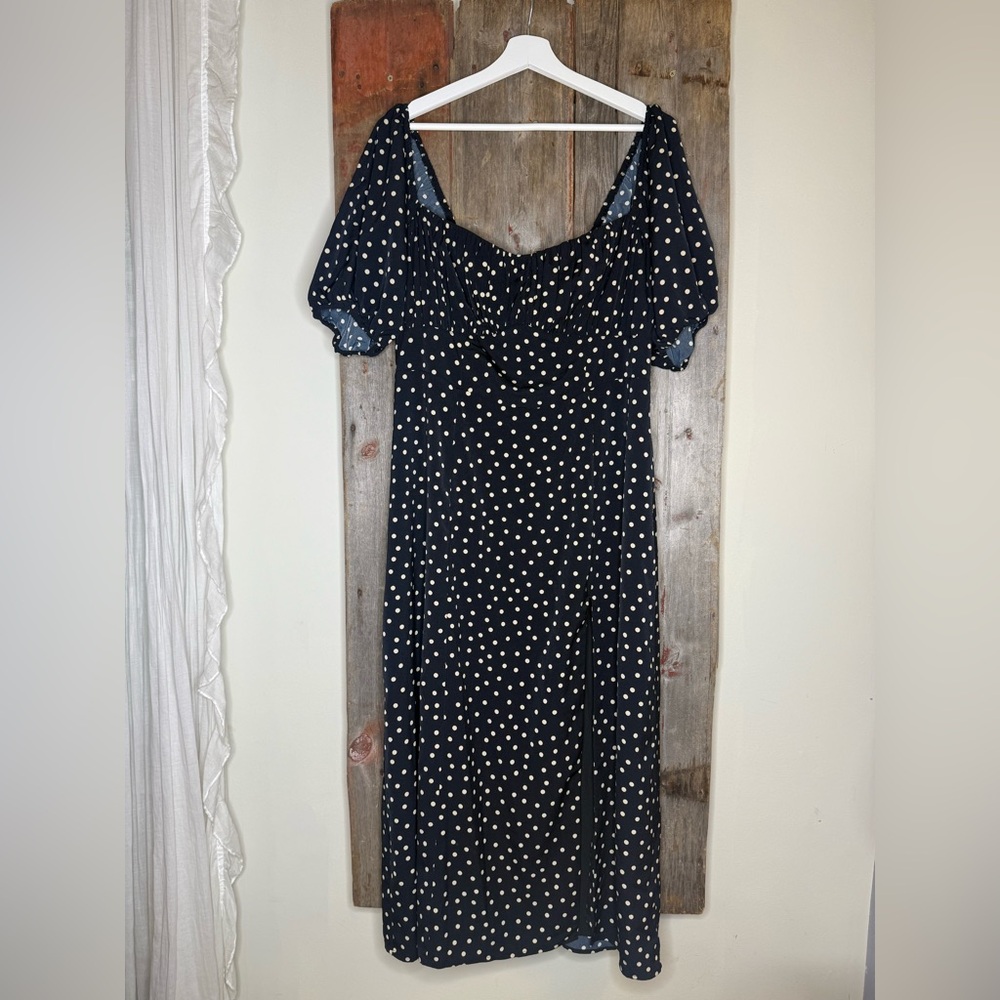 Abercrombie & Fitch Black and White Polka Dot Maxi Dress